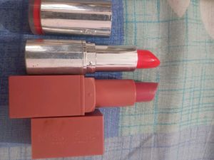 Two Lipsticks - light peach and mauve pin