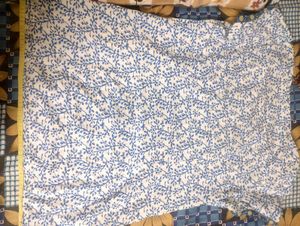 Patterned Blue &amp; White Top