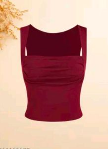 Stylish Ruched Maroon Crop Top