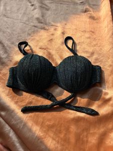 Sparkly Black Bikini Top