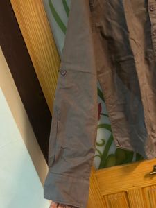 Men's Grey Band Collar Shirt pantaloons branded