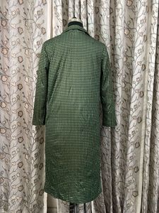 Chic Green Checkered Coat
