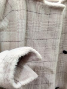 Premium women's double-breasted plaid overcoat