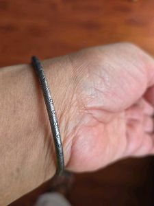 Pure  Silver Etched Bangle Bracelet