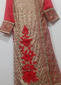 Embellished Red &amp; Gold Kurta🌹