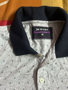 Men's Grey Polo Shirt &amp; Denim Shorts Set