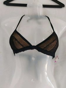 Black Mesh Triangle Bra