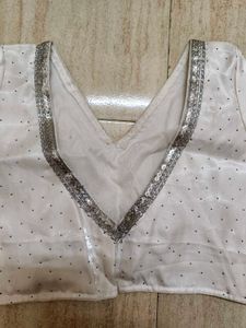 White Blouse with Silver Embellishments