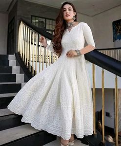 Elegant White Chikankari Anarkali