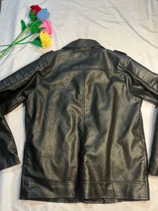 Men's Black Faux Leather Moto Jacket