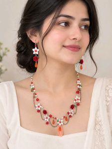 Fairy Tale Flower Necklace &amp; Earrings Set