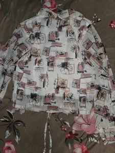 Bohemian Print Button-Up Blouse