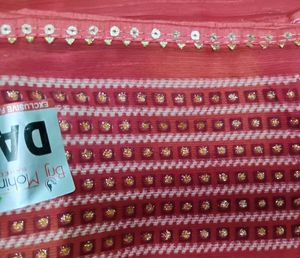 Red Orange Mix Colour Saree