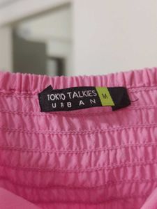 Tokyo Talkies Pink Peplum Top