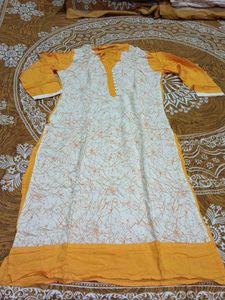 Stylish Yellow and cream colour Kurta