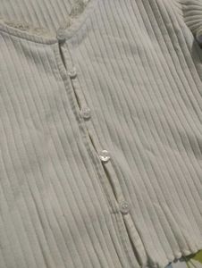 H&amp;M Ribbed lace trimmed top.