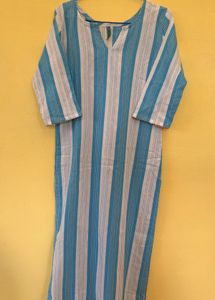 LOOKMARK Blue &amp; White Kurta(without pants)| Size S