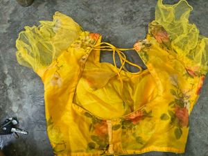 Vibrant Yellow Floral Blouse