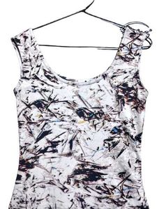 Abstract Print Sleeveless Sheath Dress