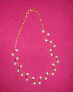 Real Pearl Choker Neck Chain Gold Plated