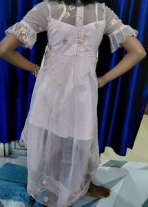 Pretty Pink Floral net frock