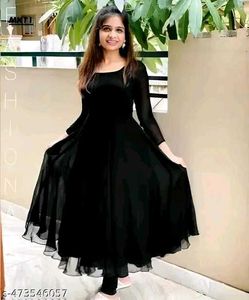 Elegant Black Anarkali Gown