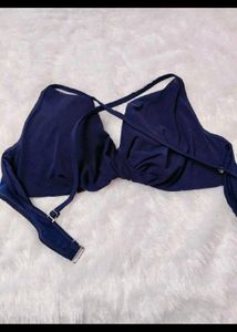 Deep Blue Wrap Bra Top