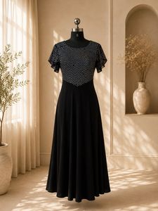 Elegant Black Embellished Maxi Dress