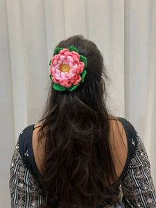 Crochet Lotus Hair Clip 🪷