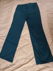 Teal Wide Leg Belted Pants