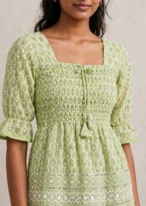 Sparkling Green Ethnic chickenkari top