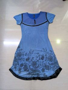 Stylish Blue Kurta with Floral Print