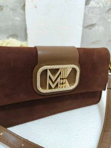 Stylish Brown Suede Crossbody Bag