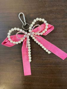 Cute Pearl Ribbon Large size Bow Keychain💖