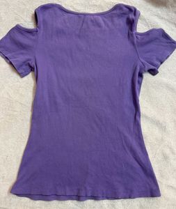 Purple Cold Shoulder Top