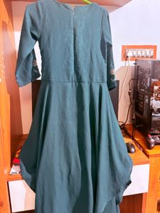 Elegant Teal Embroidered Gown