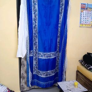 Elegant White &amp; Blue Kurta Set