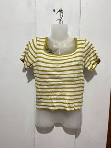 Striped Square Neck Top