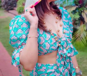 Stylish Teal Printed Co-ord Set blue and Pink
