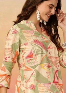 Chic Geometric Print Kurta