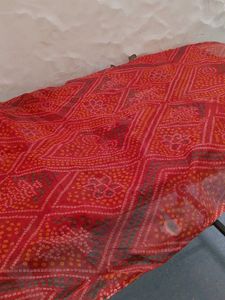 Vibrant Red Bandhani Dupatta