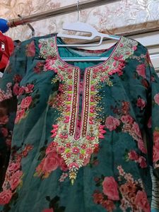 Beautiful Teal Floral Print Kurta
