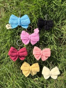 Crochet Bow Keychain Charm