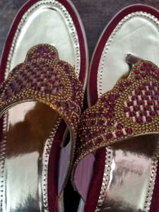 Gold &amp; Red Ethnic Wedges