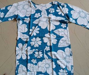 Blue Floral Print Kurta