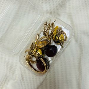 Assorted Gold-Tone Hoop Earrings Set