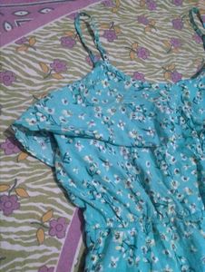 Cute Blue Floral Summer Dress