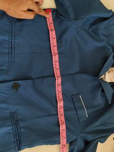 Classic Blue Single-Breasted Blazer