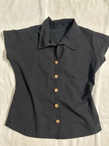 Chic Black Button-Down Top