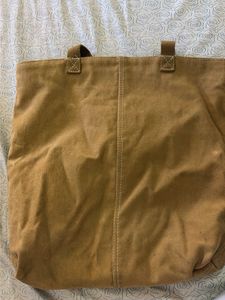 Brown Suede Tote Bag with Pockets